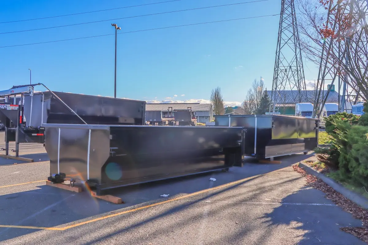 Roll-off dumpster ready for waste disposal at job site for Yard Waste Dumpster Rental in Hazel Crest